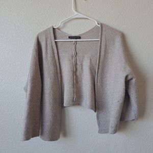 Brandy Melville Beige Cropped Cardigan